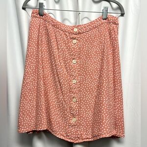 Peach Polka Dot Button Up Gap Skirt size M